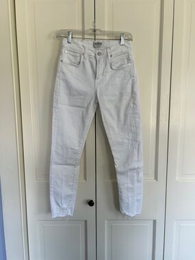 Agolde White Cropped Slim Ankle Jeans